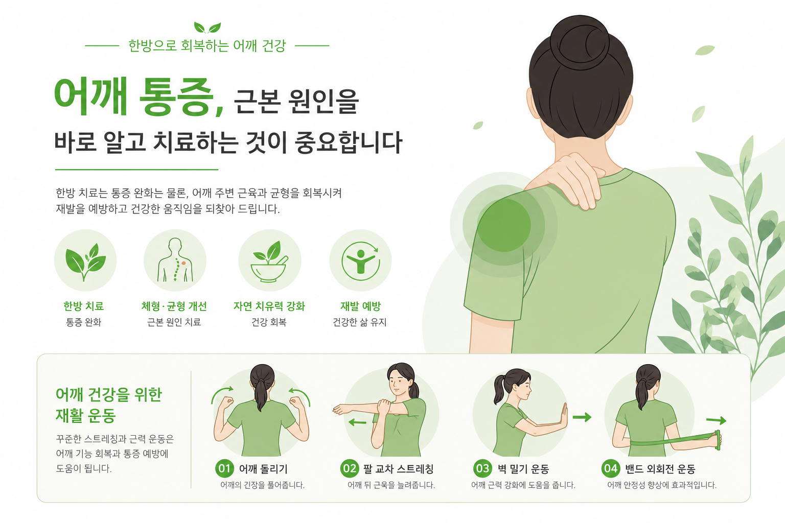 회전근개 파열, 꼭 수술해야 할까요? 수술 vs 보존적 치료 비교 물리치료사가 환자의 어깨를 재활 운동으로 치료하는 따뜻하고 전문적인 분위기의 이미지 — 밝은 클리닉 배경, 신뢰감을 주는 구도 회전근개 파열 치료 이미지