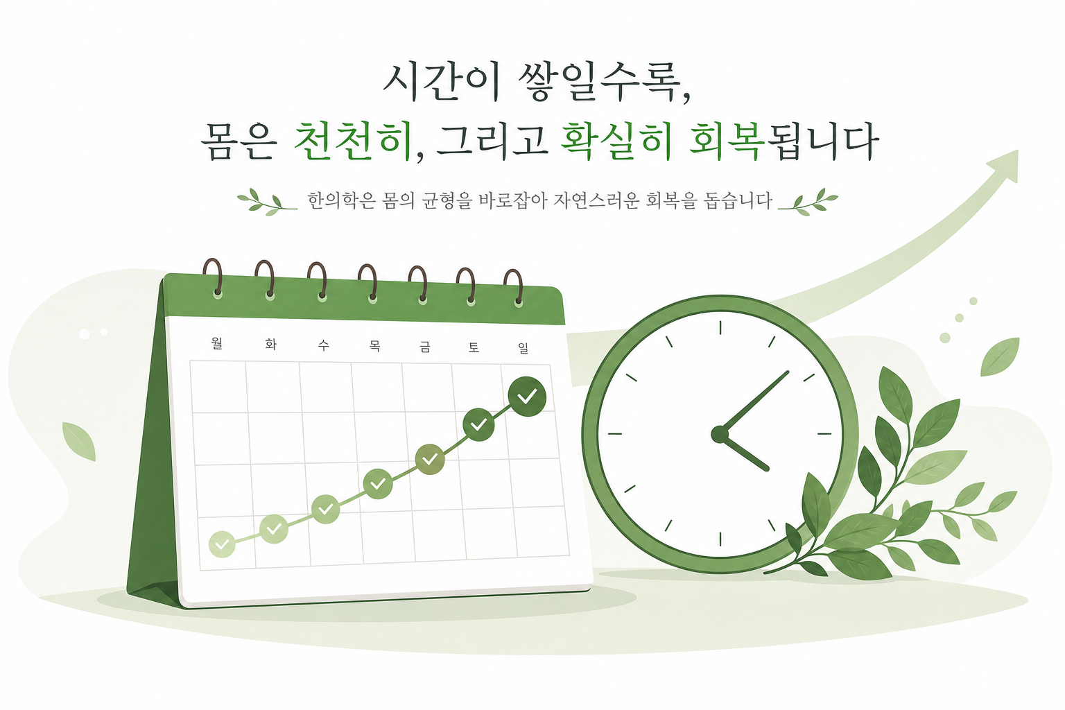 산후보약, 언제 먹어야 할까요? 관절통·면역력 저하·기력 저하로 살펴보는 복용 시기 달력과 시계로 회복 시기 흐름을 표현 산후보약 이미지